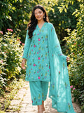 Cross Boti 3PC Dhanak - Blue