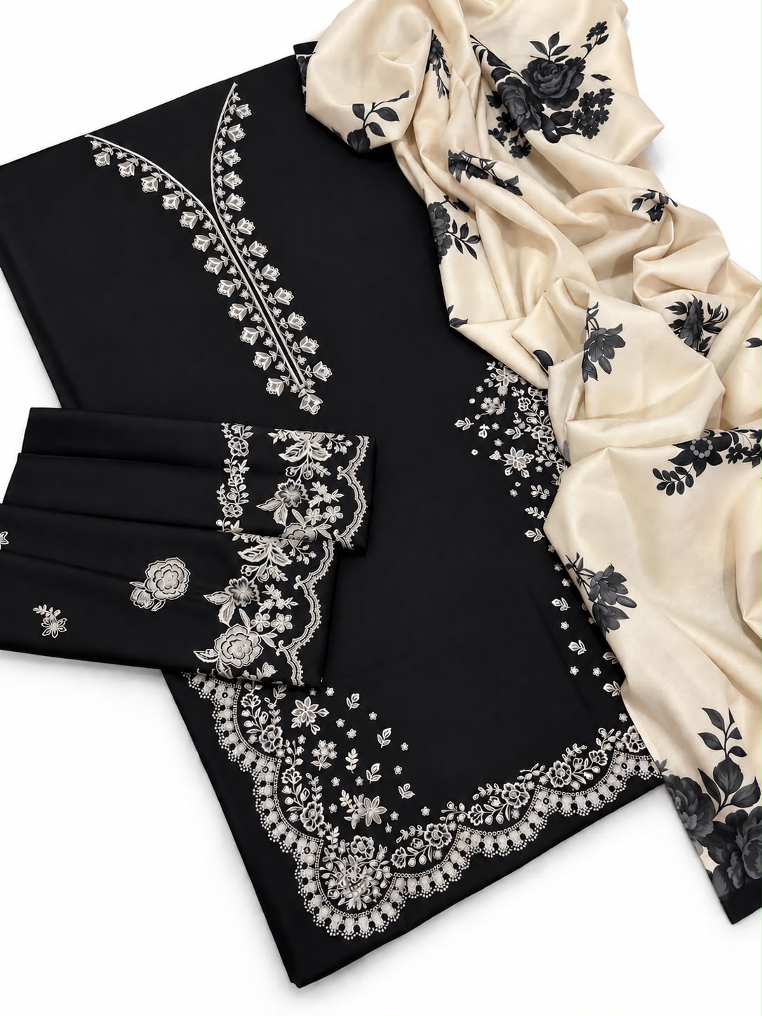 Zara Coco 3PC Dhanak Winter Suit - Black