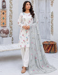 Cross Boti 3PC Dhanak - White