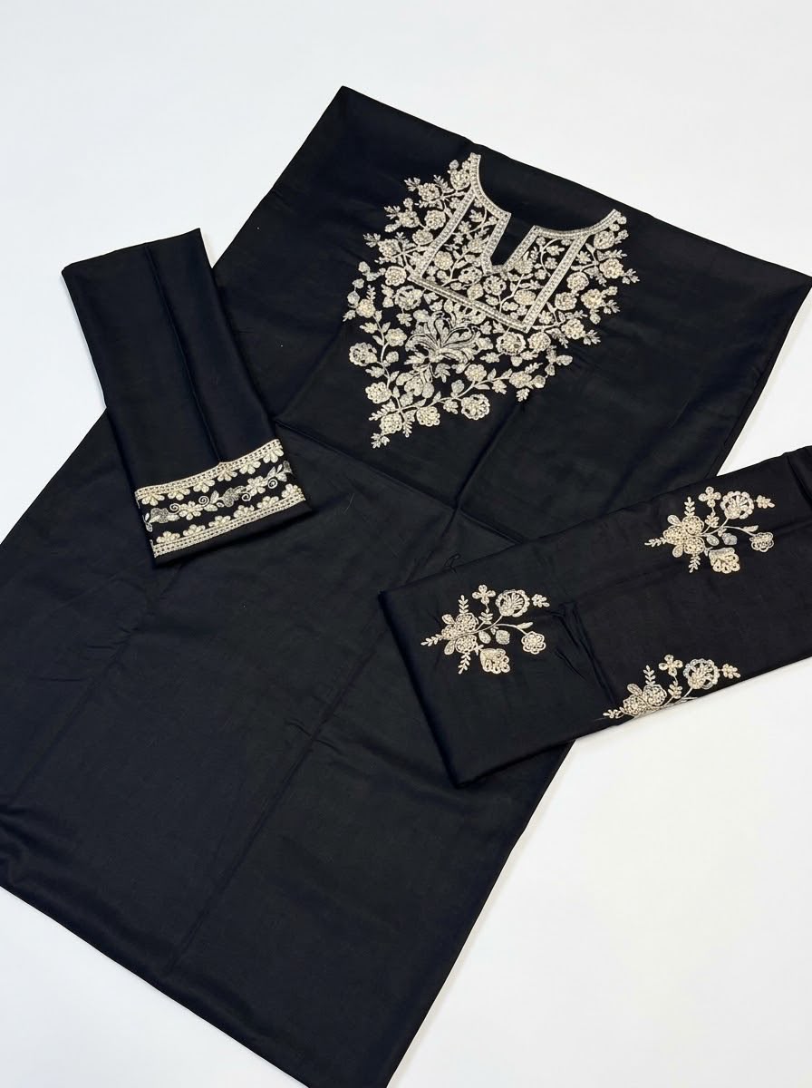 LAAM 2-Piece Dhanak Embroidered Winter Wedding Suit – Code 1005-4