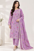 Cross Boti 3PC Dhanak - Purple