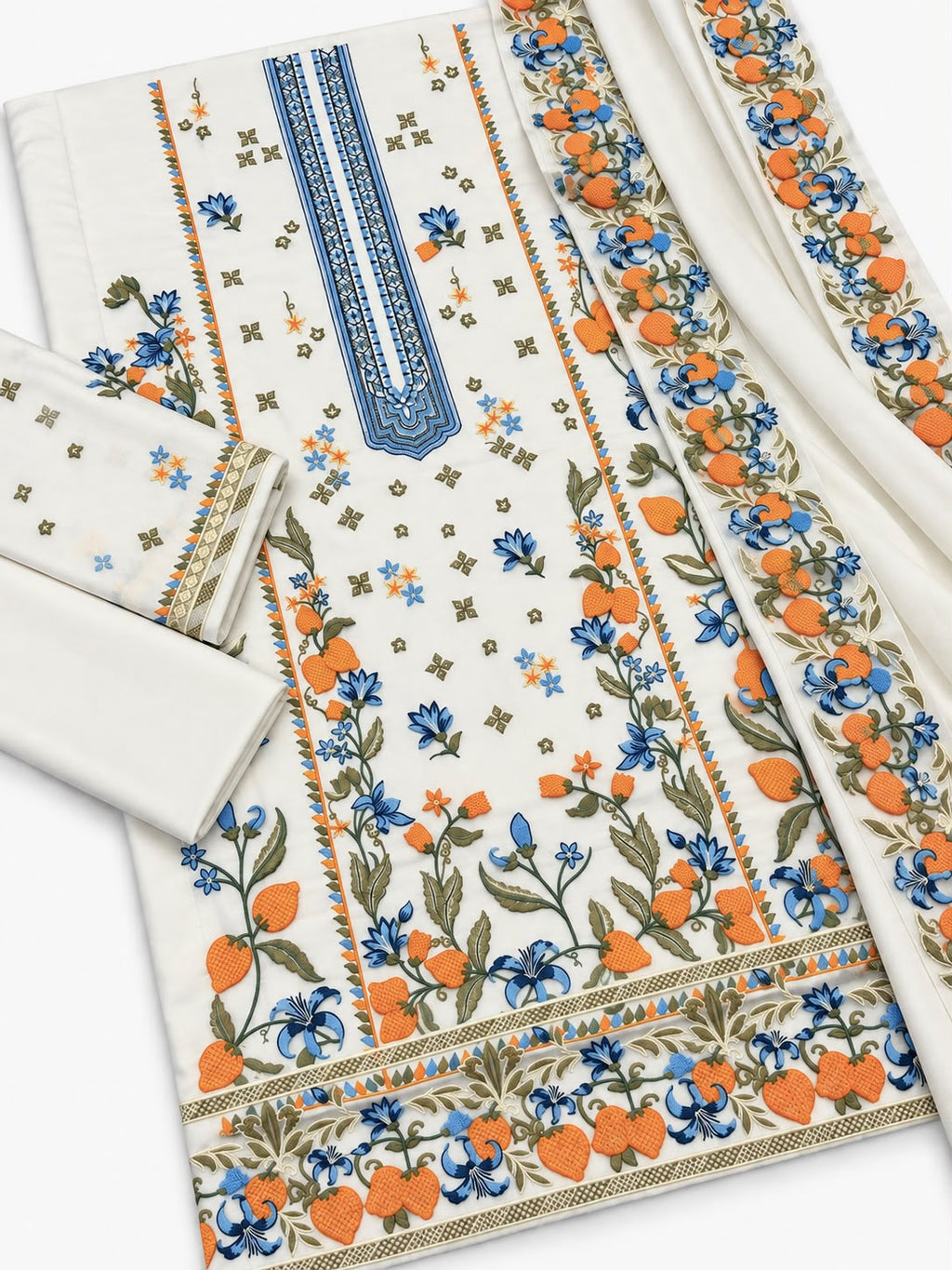 Qalamkar 3PC Dhanak Winter Suit – 9050 AZ