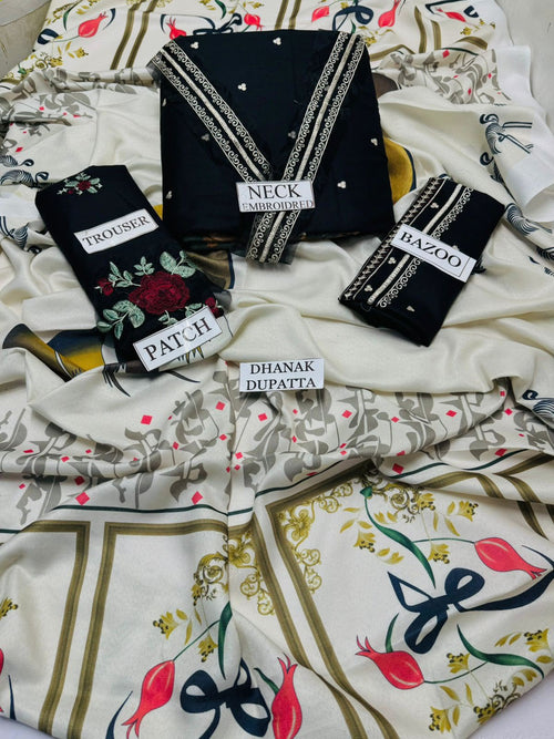 Asling 3PC Peach Dhanak 9093 AZ Black