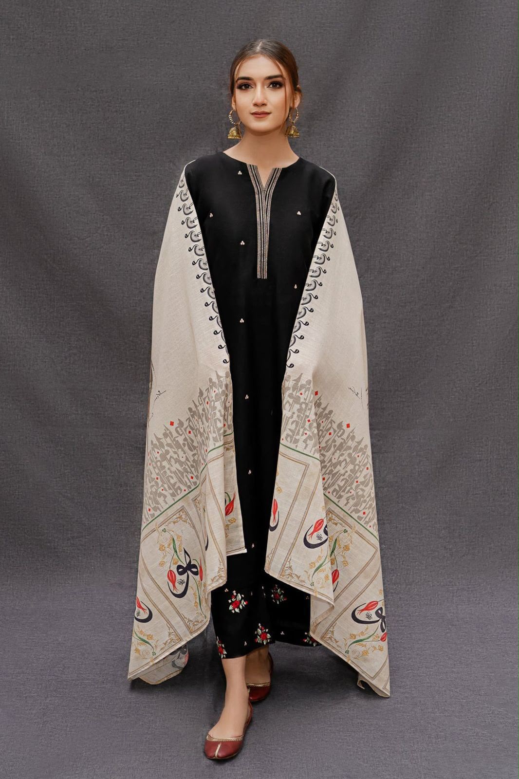 Asling 3PC Peach Dhanak 9093 AZ Black