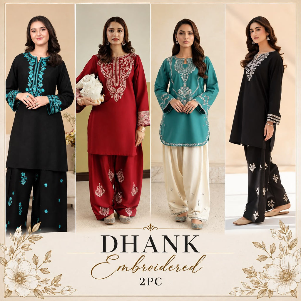 LAAM 2-Piece Dhanak Embroidered Winter Wedding Suit – Code 1005-1
