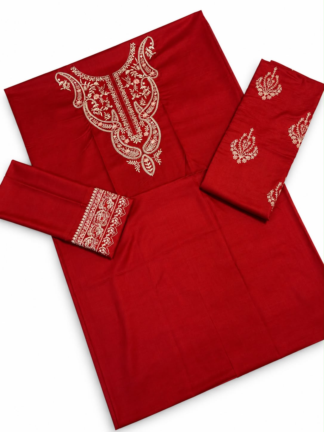 LAAM 2-Piece Dhanak Embroidered Winter Wedding Suit – Code 1005-1