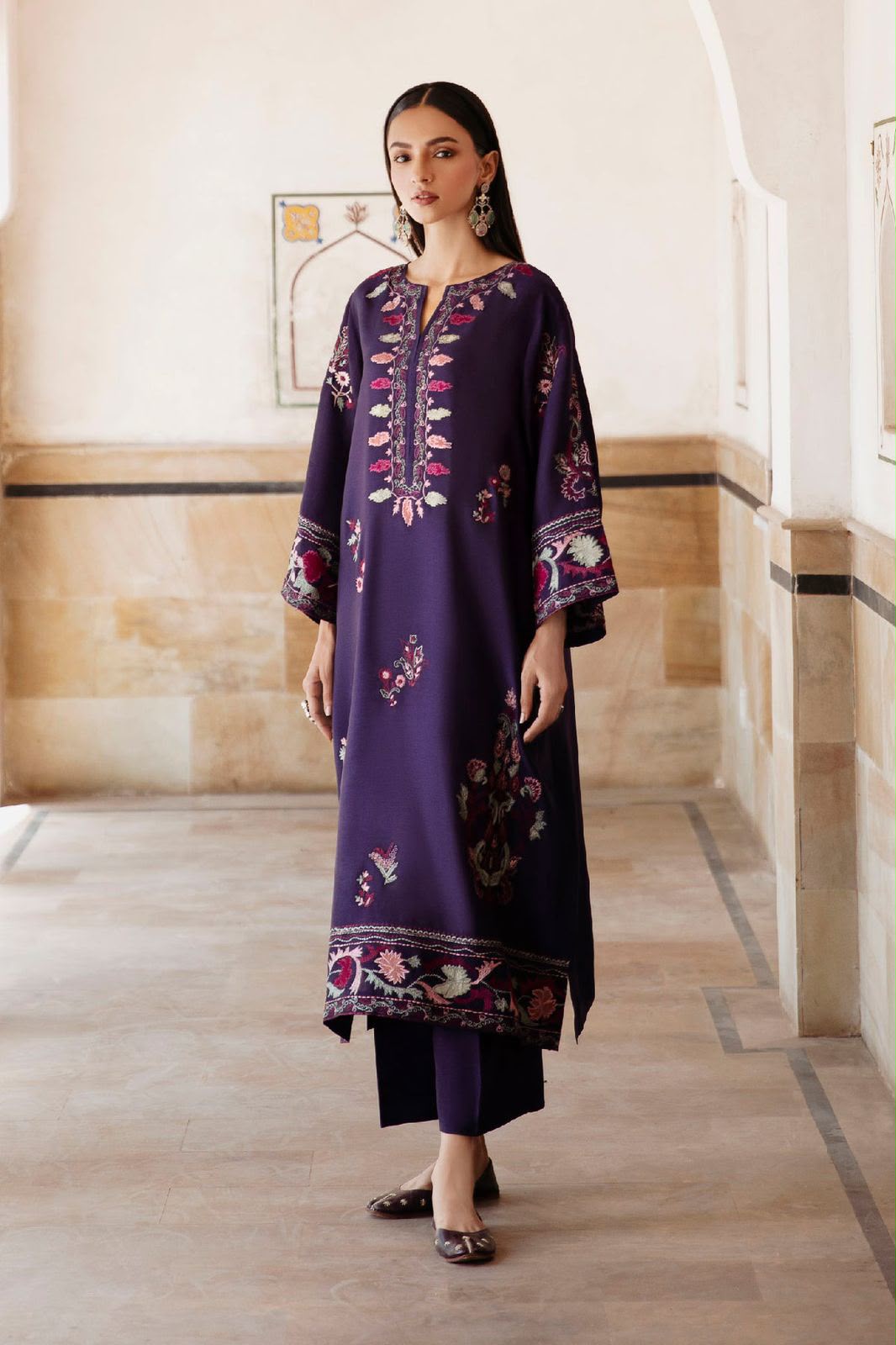 Iznik Dhanak Embroidered 2-Piece Winter Wedding Suit – Unstitched