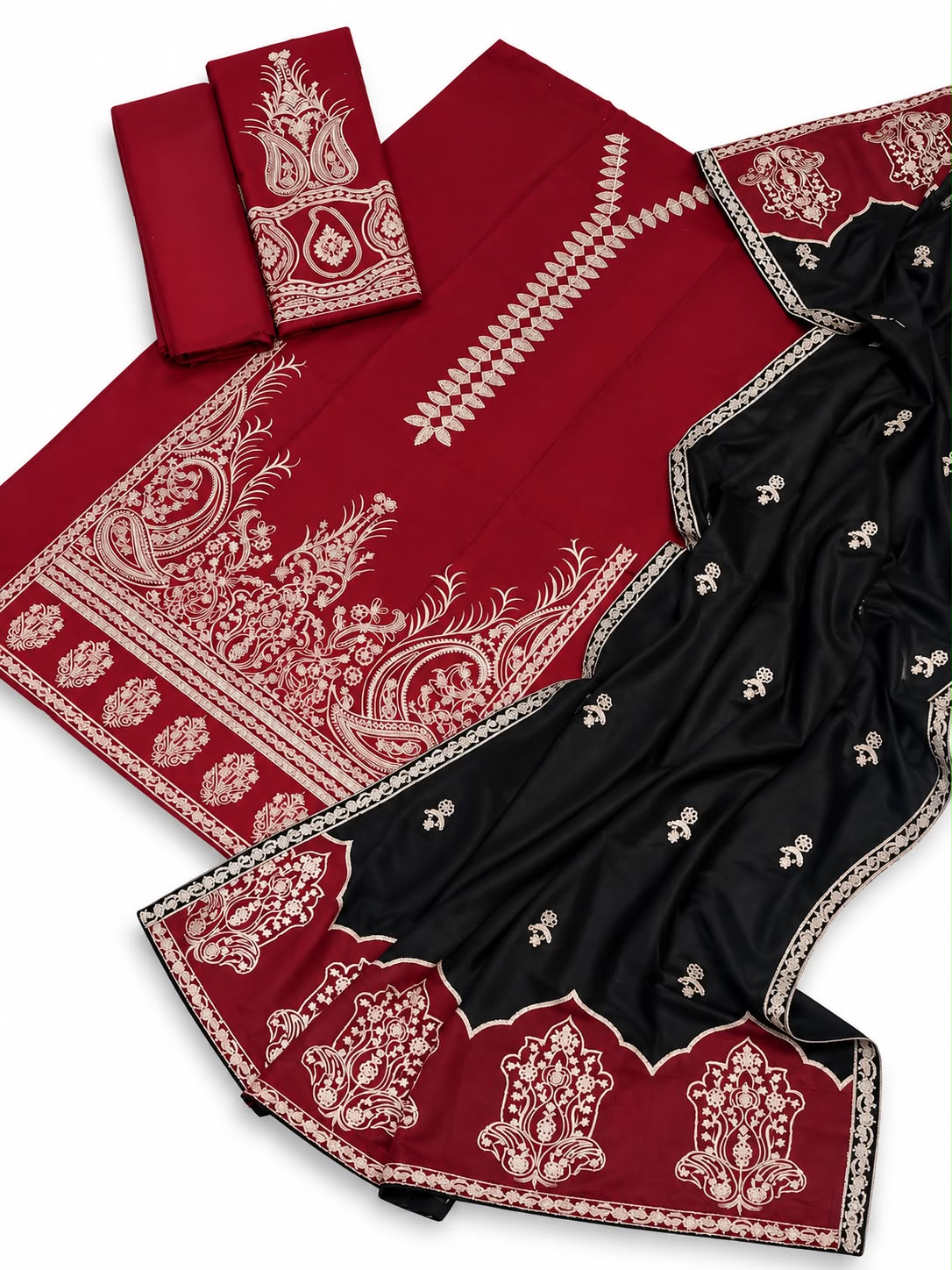 Mirja 3-Piece Dhanak Winter Wedding Suit – Code 7427