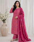 Cross Boti 3PC Dhanak - Pink