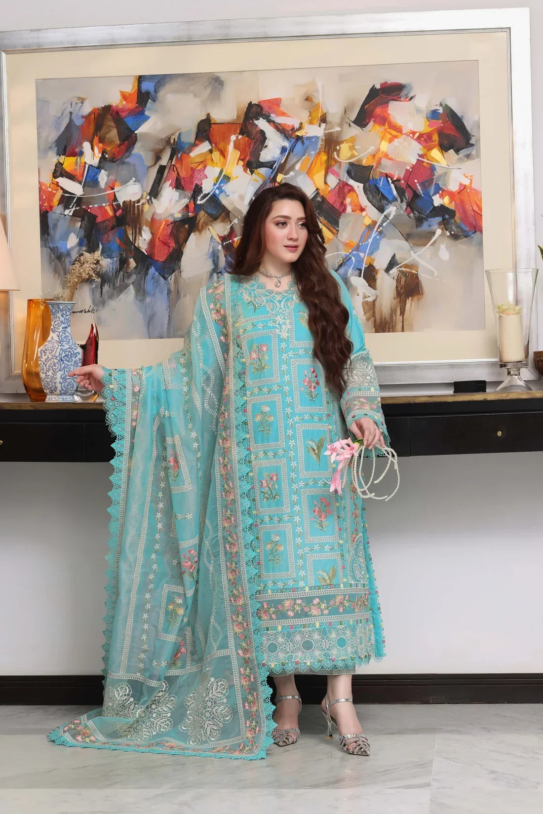 Aneela’s Luxury Dhanak Emb 3PC - MC201