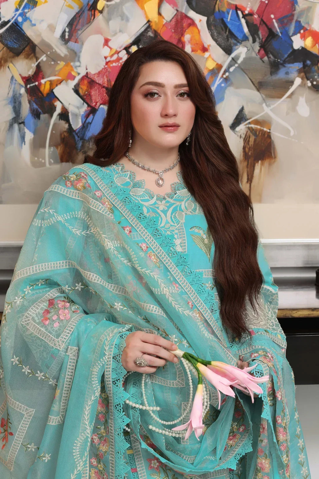Aneela’s Luxury Dhanak Emb 3PC - MC201